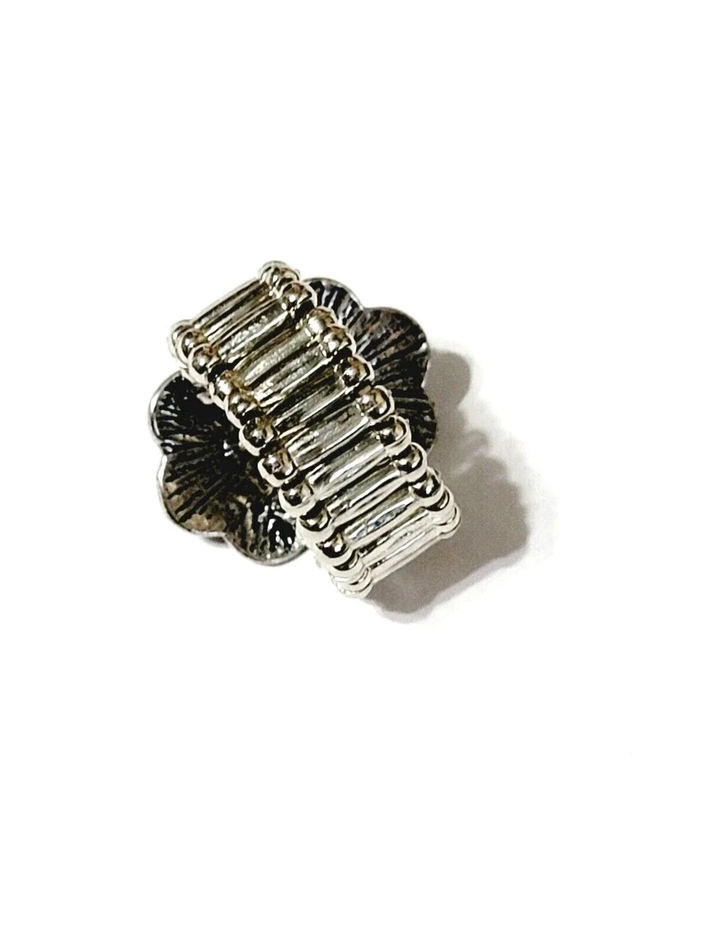 Southwestern Lucite Stretch Ring, Silver-tone Fashion Ring  r-73